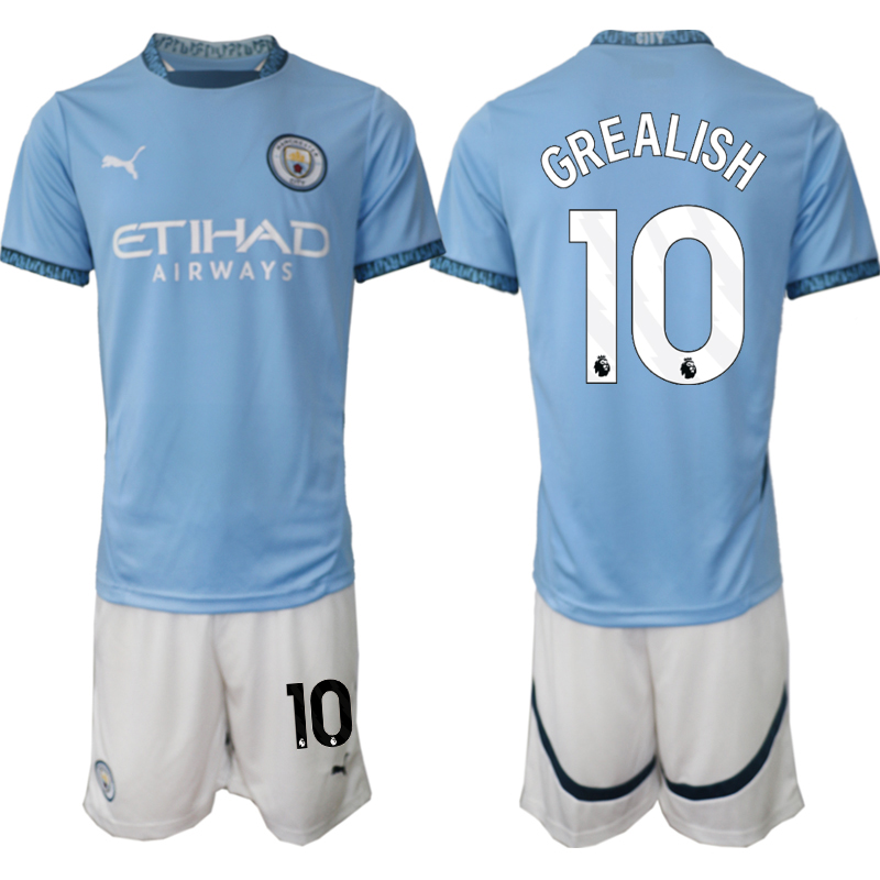 Men 2024-2025 Club Manchester City home blue #10 Soccer Jersey->->Soccer Club Jersey